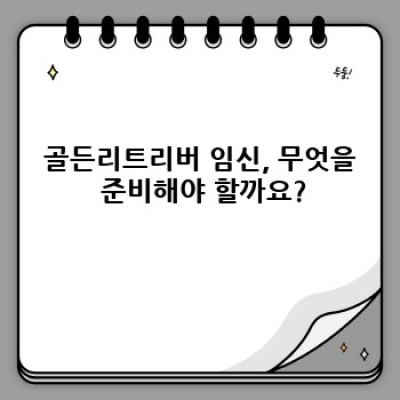 골든리트리버 출산: 준비부터 후 관리까지 완벽 가이드