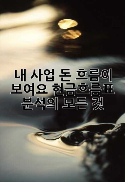 내 사업, 돈 흐름이 보여요! 현금흐름표 분석의 모든 것